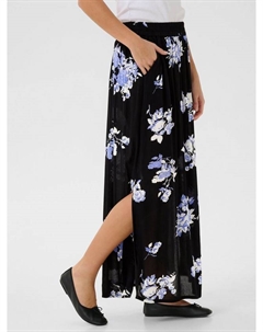 Эдита Эмбер с цветочным принтом макси-юбка, Black/Blue Kaffe
