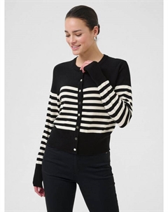 Кардиган Lizza в полоску, Black/Multi Kaffe