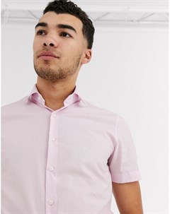 Эластичная приталенная рубашка из поплина с короткими рукавами Calvin klein