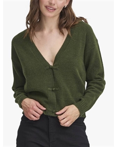 Кардиган Dasila с запахом и V-образным вырезом, Rifle Green Ichi