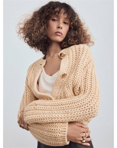 Фарина кардиган с жемчужными пуговицами, Light Beige Mango