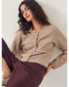 Кардиган Evie с контрастной строчкой, Mink Monsoon