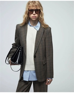 Пиджак в клетку, коричневый Сфера