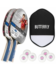 Ракетка для настольного тенниса 2x Timo Boll Silver 85016 + чехол + 6x 3*** мячей Butterfly