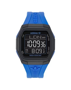 Унисекс аналоговые часы с синим пластиковым корпусом, 48 мм Adidas