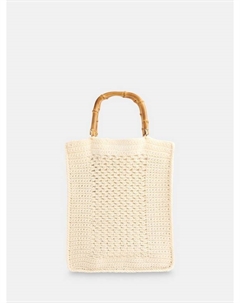 Сумка для вязания с бамбуковой ручкой, Cream Whistles