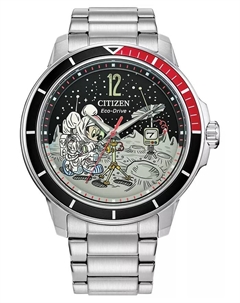 Мужские часы Eco-Drive Mickey Mouse Astronaut на стальном браслете, 42 мм Citizen