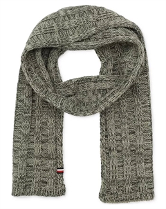 Мужской шарф с рельефной резинкой, серый Tommy hilfiger