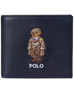 Мужской кожаный кошелек-визитница Polo Bear, синий Polo ralph lauren