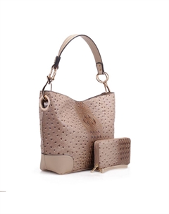 Сумка Wandy Soft Vegan Leather Hobo & Wallet Set, бежевый Mkf collection by mia k.