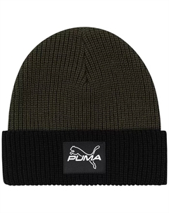 Мужская спортивная шапка с разноцветными блоками и манжетом, зеленый Puma