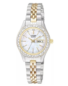 Женские двухцветные наручные часы из нержавеющей стали 26 мм EQ0534-50D Citizen