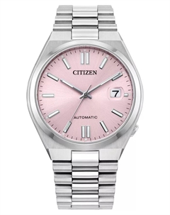 Унисекс спортивные роскошные автоматические часы Tsuyosa с браслетом из нержавеющей стали серебристого цвета, 37 мм Citizen