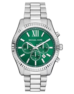 Мужские часы Lexington Chronograph с серебристым корпусом из нержавеющей стали, 44 мм Michael kors