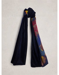 Цветочный бархатный шарф, Blue White stuff