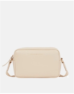 Бежевая фирменная сумка через плечо цвета верблюжьей шерсти Tommy hilfiger