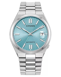 Унисекс спортивные роскошные автоматические часы Tsuyosa с браслетом из нержавеющей стали серебристого цвета, 37 мм Citizen