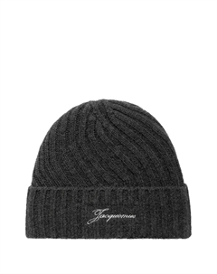 Шерстяная шапка в рубчик, серый Jacquemus