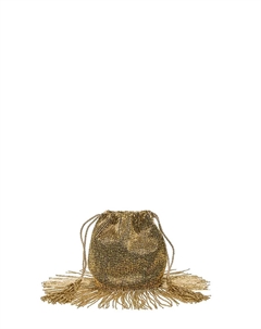 Клатч бусины бахрома, золотой Сфера