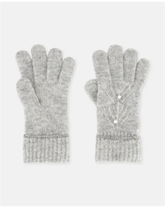 Перчатки для девочки, сочетающиеся с жемчугом, светло-серый Kids el corte inglés