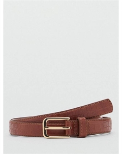 Ремень Mirta с текстурой крокодила, Brown Mango