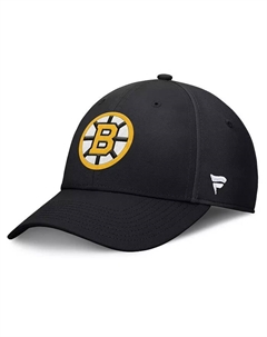 Мужская черная кепка Boston Bruins с основным логотипом Flex Hat Fanatics