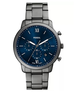 Мужские часы Neutra Chronograph Smoke из нержавеющей стали, 44 мм Fossil