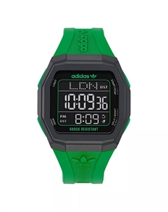 Унисекс аналоговые часы с зеленым корпусом из смолы, 48 мм Adidas