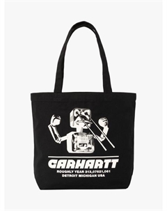 Хлопковая сумка-шоппер с принтом робота, Black Carhartt wip