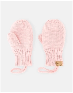 Вязаные детские варежки в рубчик, коралловый Baby el corte inglés