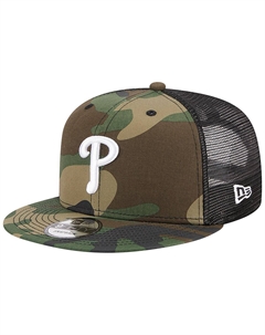 Мужская камуфляжная кепка Philadelphia Phillies Woodland Camo Trucker 9FIFTY Snapback New era