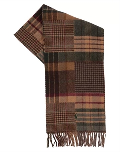 Мужской шарф в стиле пэчворк, коричневый Polo ralph lauren