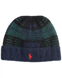 Мужская вязаная шапка Brushed Blackwatch, черный Polo ralph lauren