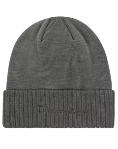 Мужская шапка-бини с надписью на манжете, серый Champion