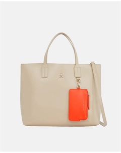 Кремовая сумка-тоут со съемным кошельком для монет, кремовый Tommy hilfiger