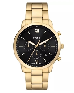 Мужские часы Neutra Chronograph с золотистым корпусом из нержавеющей стали, 44 мм Fossil