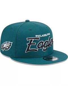 Мужская бейсболка Midnight Green Philadelphia Eagles Main Script 9FIFTY Snapback, зеленый New era