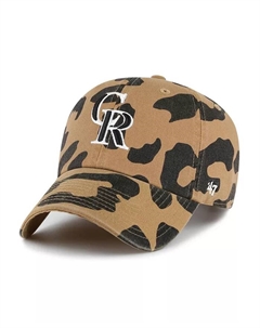 Женская коричневая регулируемая кепка Colorado Rockies Rosette Clean Up '47 brand