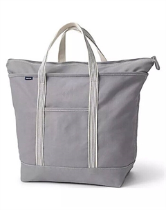 Очень большая однотонная холщовая сумка на молнии с 5 карманами для школьной формы, черный Lands' end