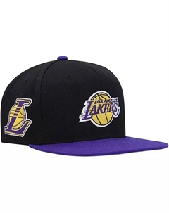 Мужская черная, фиолетовая кепка Los Angeles Lakers Side Core 2.0 Snapback, черный Mitchell and ness
