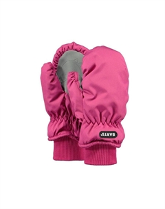 Детские перчатки — нейлоновые варежки, логотип, однотонные розовые, размер 5 Barts