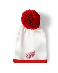 Женская белая вязаная шапка с помпоном Detroit Red Wings 2025 NHL Stadium Series Team Fanatics