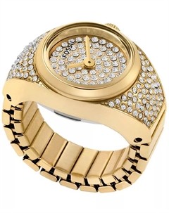 Женские часы Ring Three-Hand с позолоченным корпусом из нержавеющей стали, 15 мм Fossil