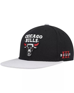 Мужская черная, серая бейсболка Chicago Bulls Core Snapback Mitchell and ness