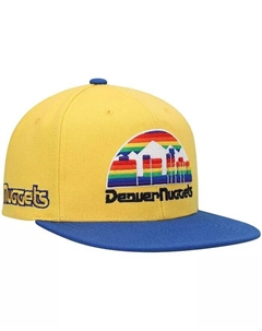 Мужская классическая шляпа Snapback цвета золота и Royal Denver Nuggets из твердой древесины, золотой Mitchell and ness