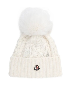 Белая шапка из шерстяной смеси Moncler