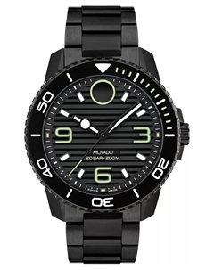 Мужские часы Bold Titanium Sport Swiss Quartz с ионным покрытием, черный титан, 45 мм Movado