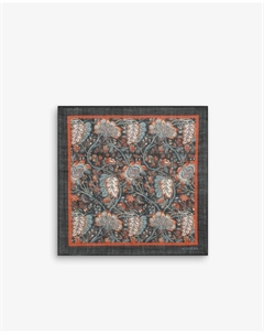 Мужской платок с цветочным узором и логотипом, темно-синий Scalpers