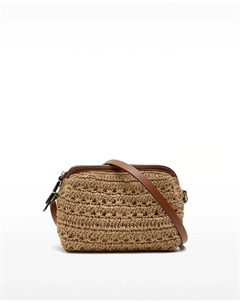 Женская сумка-барсетка из рафии с застежкой на молнии и несколькими карманами, коричневый Parfois