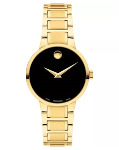 Женские часы Portfolio Swiss Quartz Yellow PVD, 28 мм Movado
